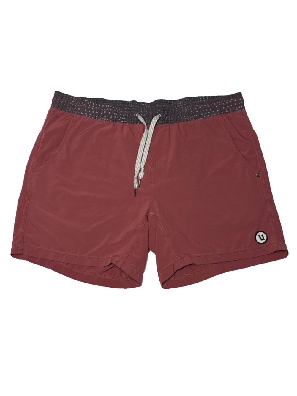 Vuori Kore Shorts Mens Medium Red Lined Performance Athletic *Repaired*